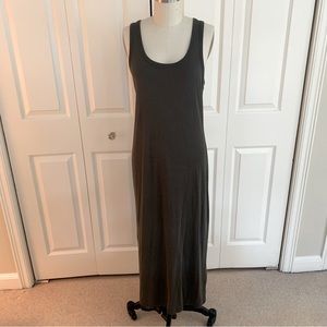 Olive green Rag and Bone scoopneck maxi dress with zipper detail at back